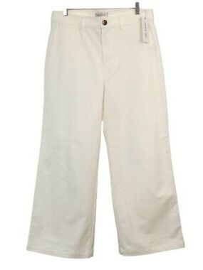 NWT Amour Vert Ivory Wide Leg Utility Pants Size 4 High Waisted Sustainable